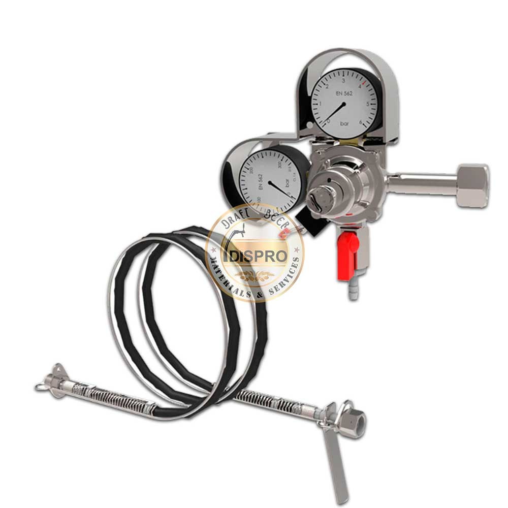 Regulador Plus 1 Cuerpo Dispro HK G1/2&quot; 2 Salidas 5/16&quot; con Latiguillo