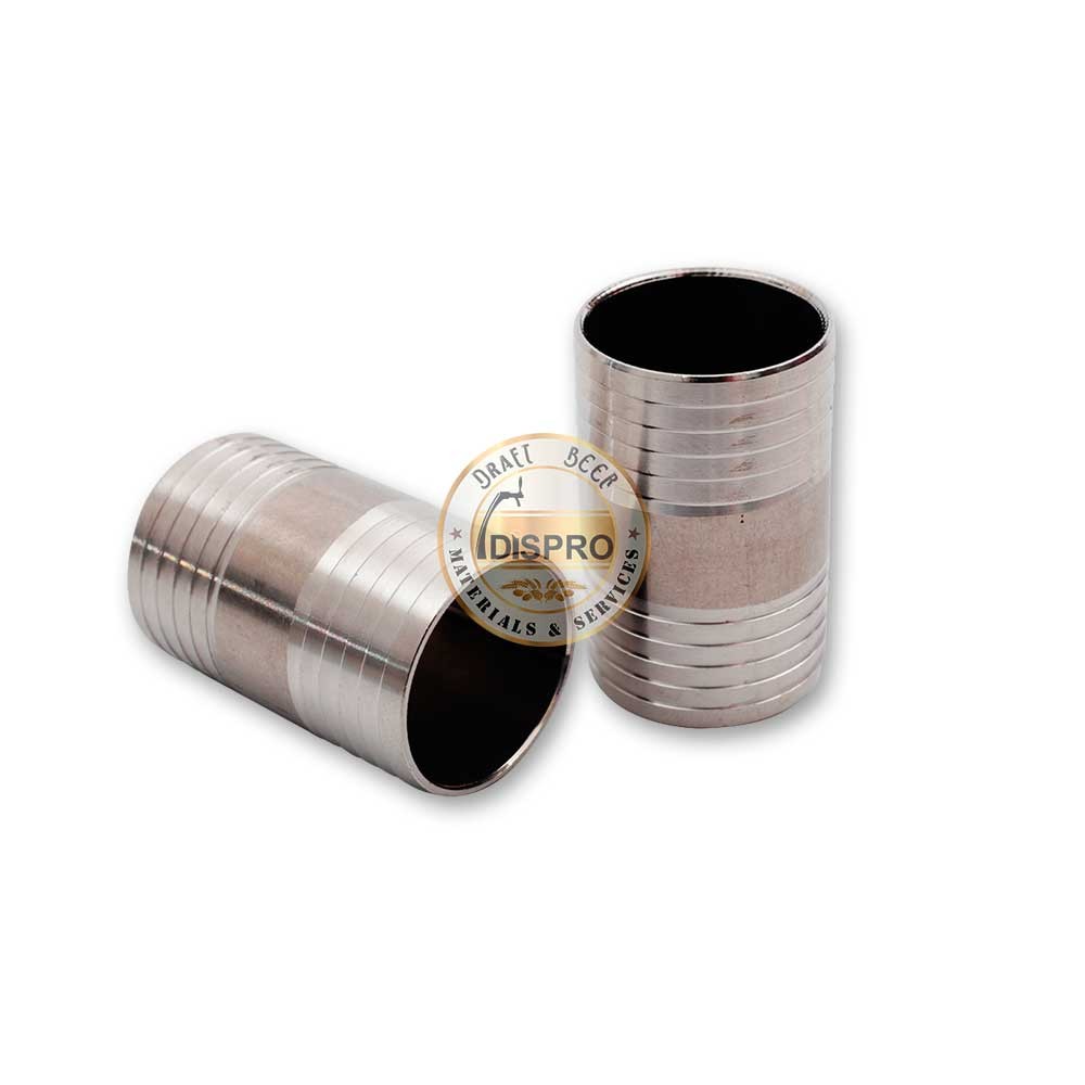 Unión de Acero Inox d 20x23mm x 40mm largo (1&quot;)